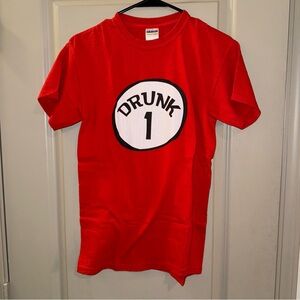 Gildan Red “Drunk 1” T-Shirt